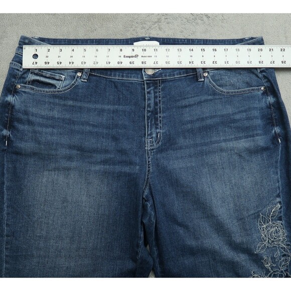 Lane Bryant Jeans Womens Size 20 Blue Mid-Rise Flex Girlfriend Crop 24.5" Inseam - Picture 16 of 16
